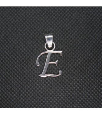 PE001429 Sterling Silver Pendant Charm Letter E Solid Genuine Hallmarked 925